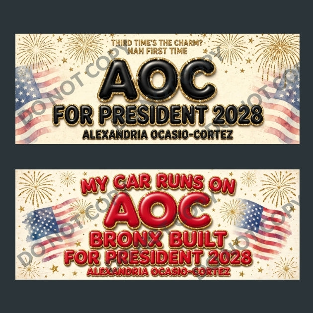 AOC For President Bumper Stickers 10-Pack