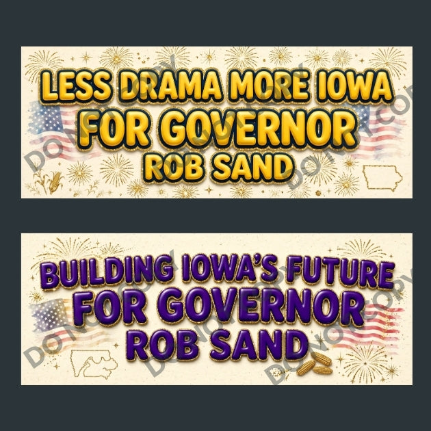 Rob Sand Iowa Governor Bumper Stickers 10-Pack