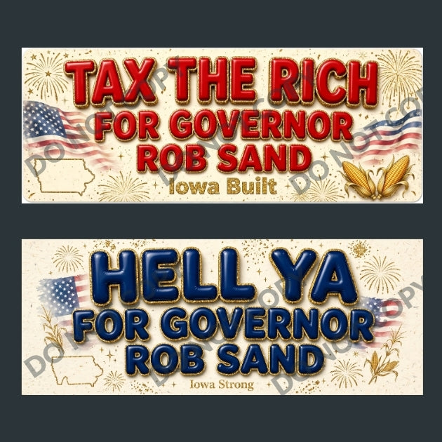 Rob Sand Iowa Governor Bumper Stickers 10-Pack