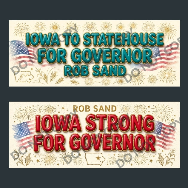 Rob Sand Iowa Governor Bumper Stickers 10-Pack