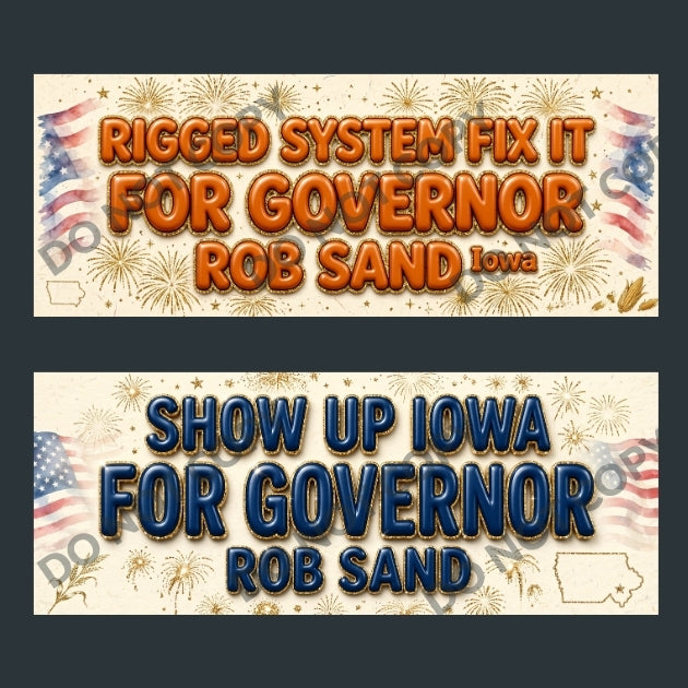 Rob Sand Iowa Governor Bumper Stickers 10-Pack