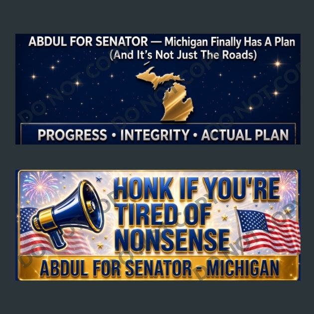 Abdul El-Sayed Michigan Senate Bumper Stickers 10-Pk