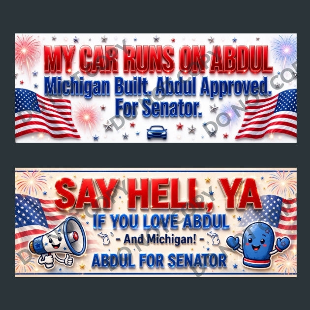 Abdul El-Sayed Michigan Senate Bumper Stickers 10-Pk