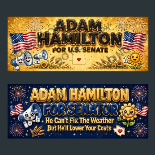 Adam Hamilton Kansas Senate Bumper Stickers 10-Pack