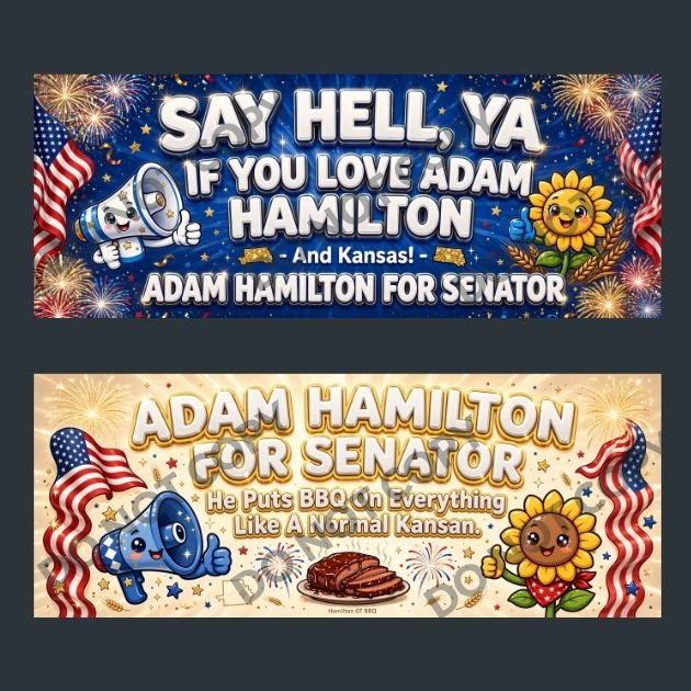 Adam Hamilton Kansas Senate Bumper Stickers 10-Pack