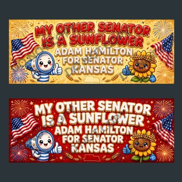 Adam Hamilton Kansas Senate Bumper Stickers 10-Pack