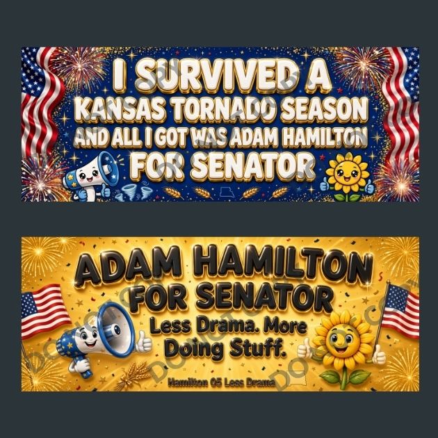 Adam Hamilton Kansas Senate Bumper Stickers 10-Pack